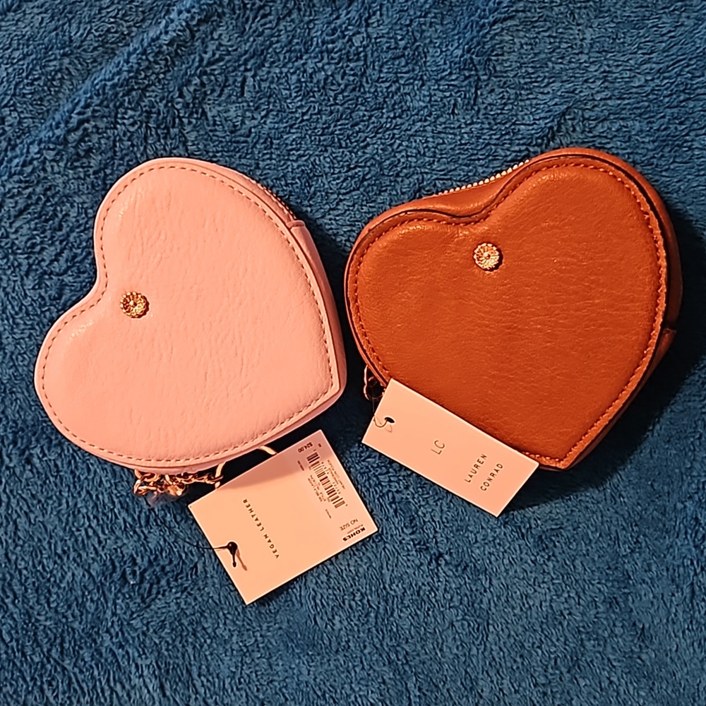 NWT Lauren Conrad Vegan Leather Heart Coin Purse